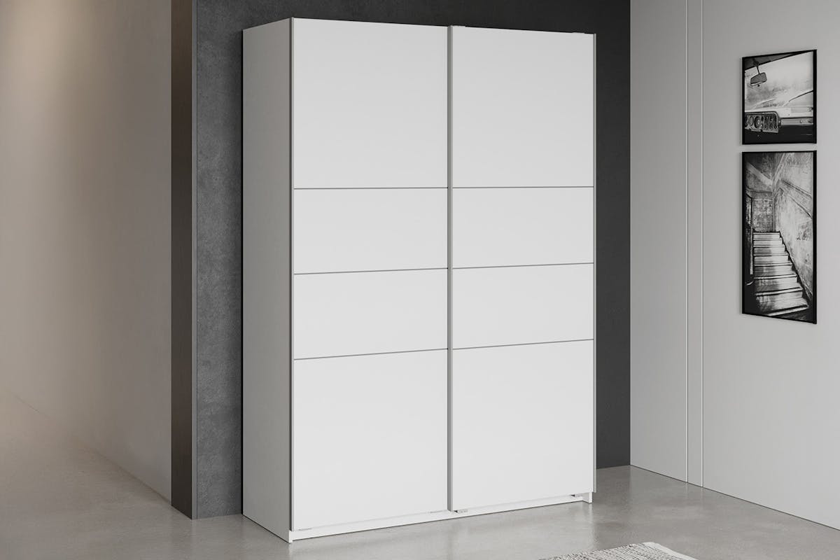Blokty Sliding Door Wardrobe | 2 Doors | White | 1.2m-2