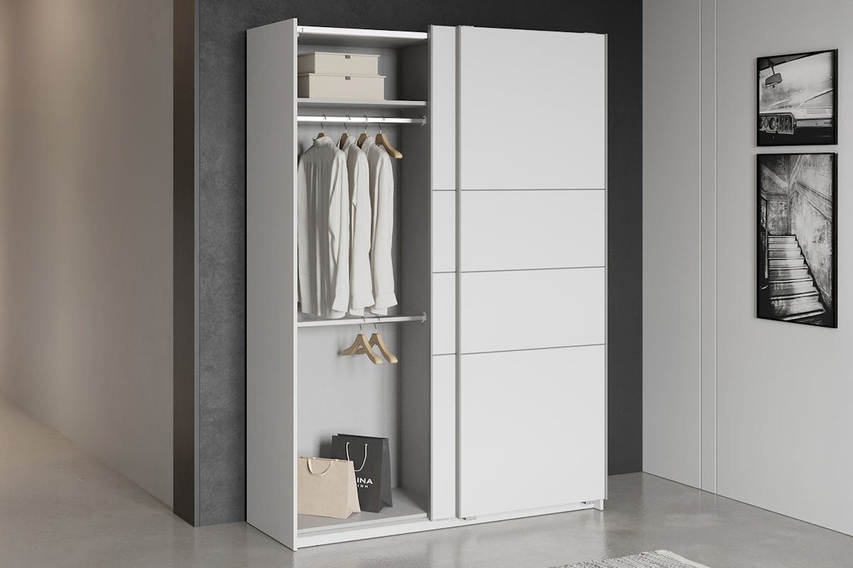 Blokty Sliding Door Wardrobe | 2 Doors | White | 1.2m-6