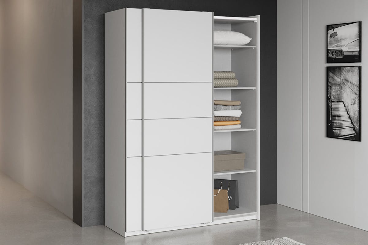 Blokty Sliding Door Wardrobe | 2 Doors | White | 1.2m-7