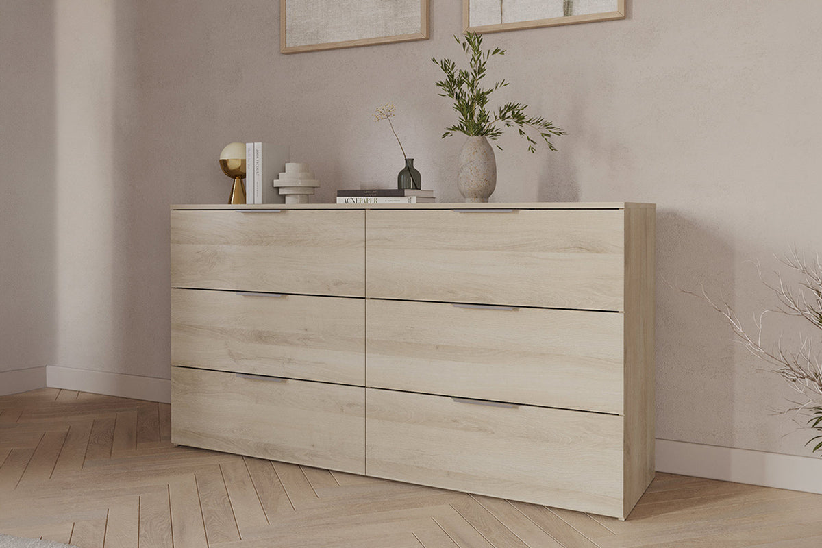 Ghost Dresser | 6 Drawer | Oak Effect-2