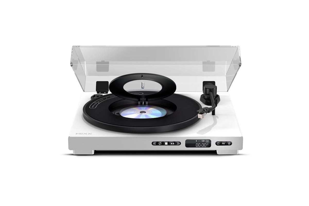 Mixx Analog Plus 2-in-1 CD/Record Player with Bluetooth | White | MRRP-85-WH-583-8