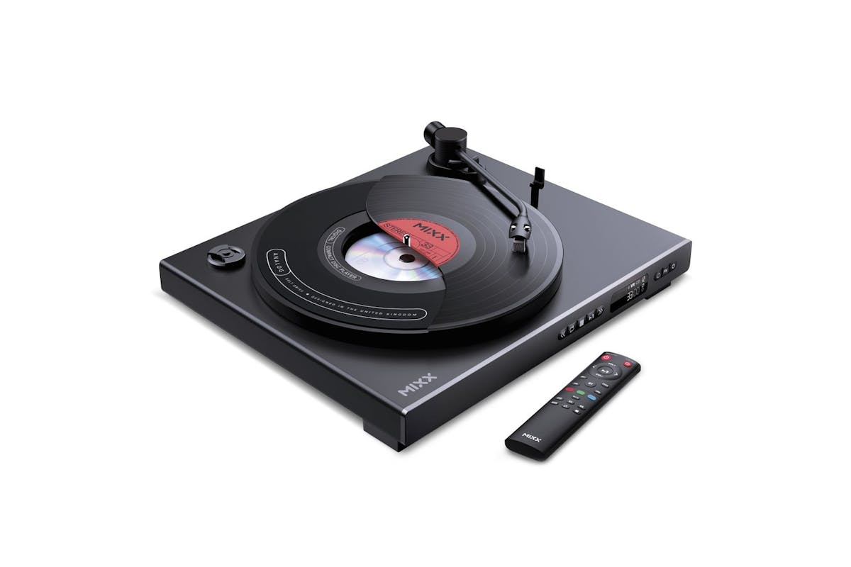 Mixx Analog Plus 2-in-1 CD/Record Player with Bluetooth | Black | MRRP-85-BK-582-6