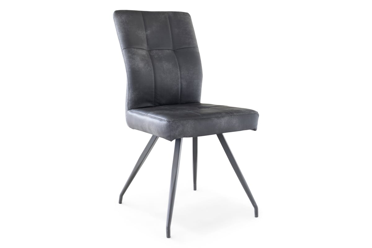 Andie Dining Chair | Leather & Fabric | Grey-2