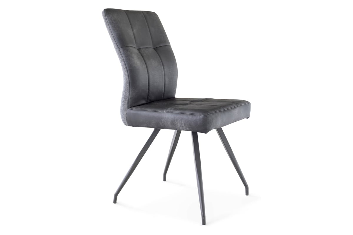 Andie Dining Chair | Leather & Fabric | Grey-3