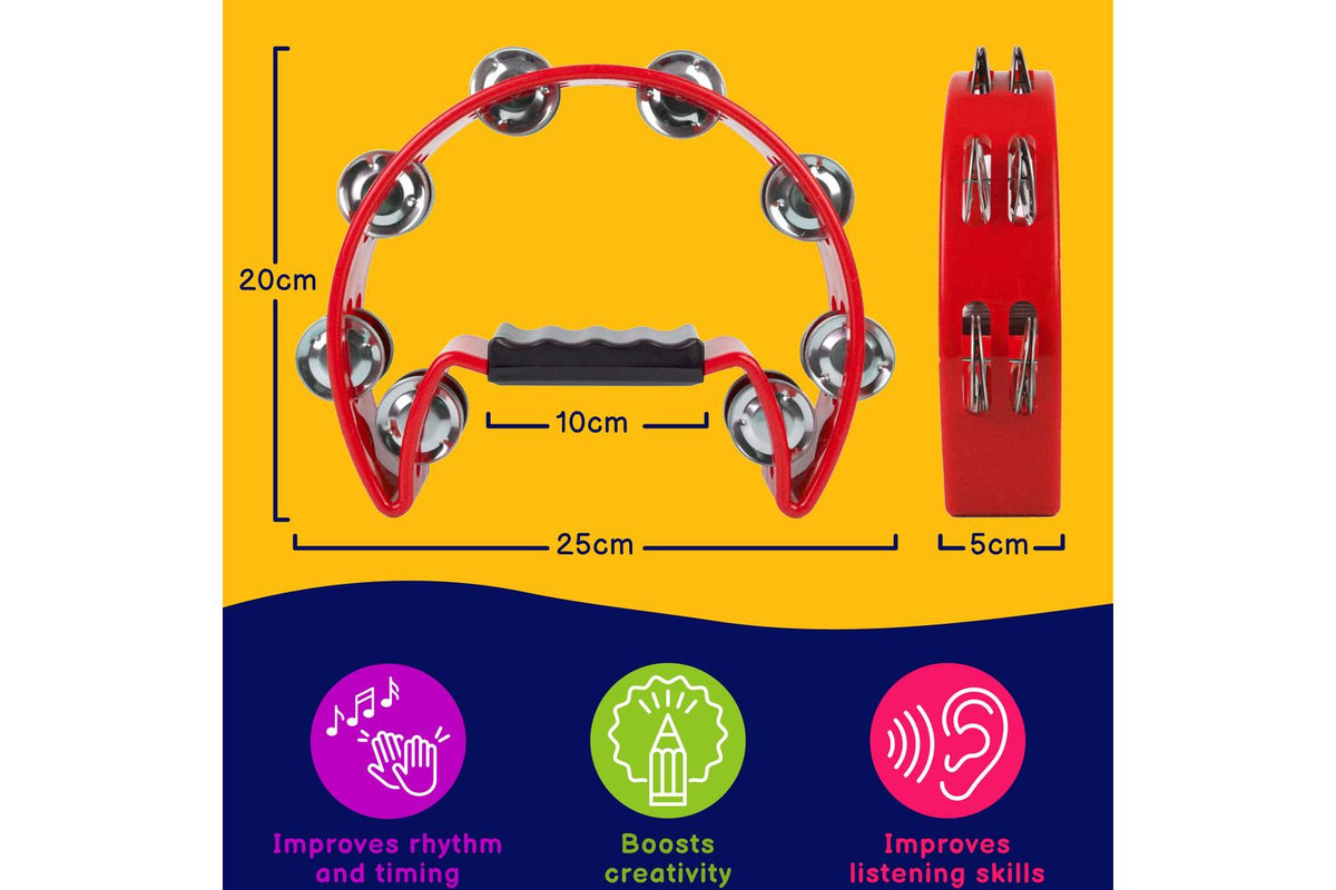A-star Half Moon Assorted Colour Tambourine Pack Of 10-3