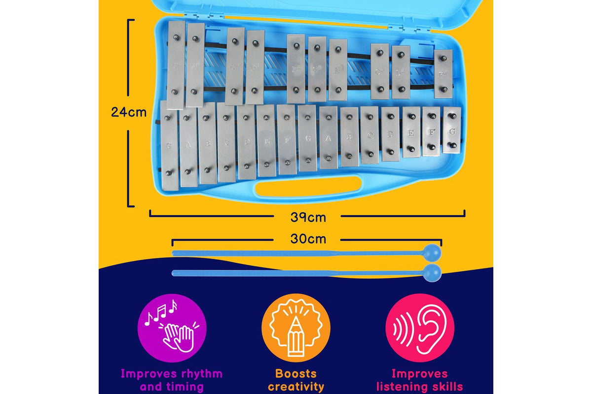 A-star 25 Note Chromatic Glockenspiel - Blue-2