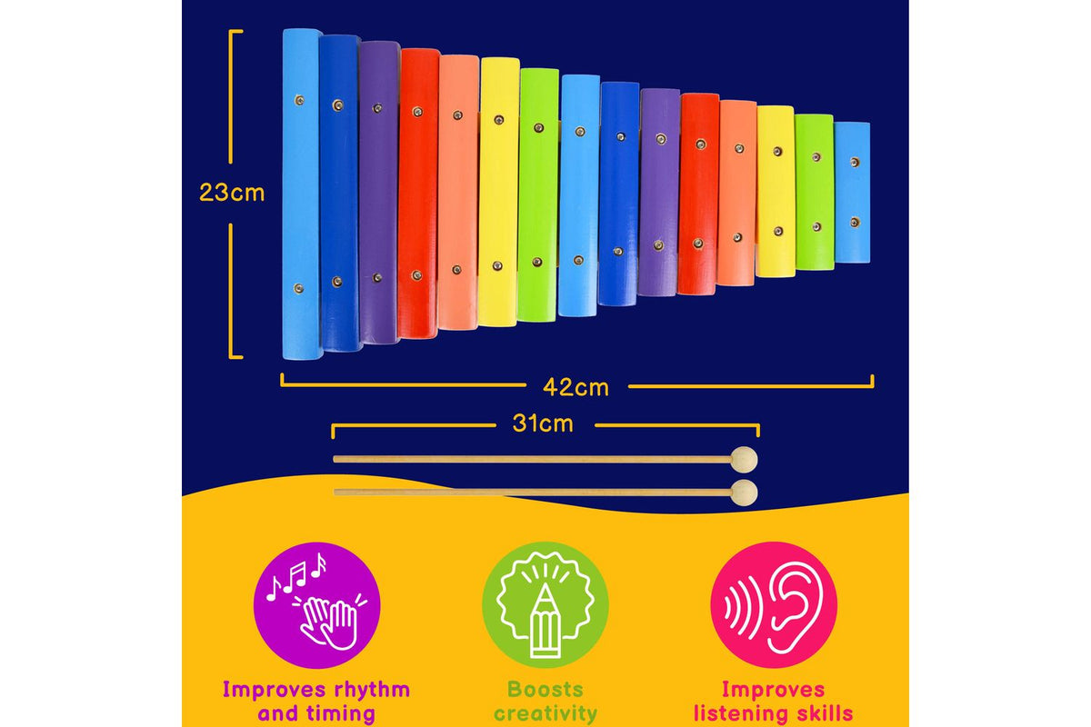A-star 15 Note Rainbow Xylophone With Beaters-3
