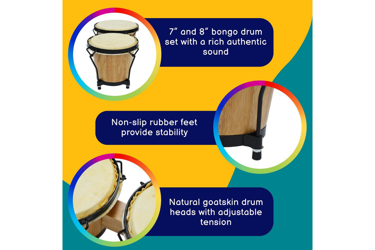 A-star Bongos 7 Inch And 8 Inch Bongo Drums-2