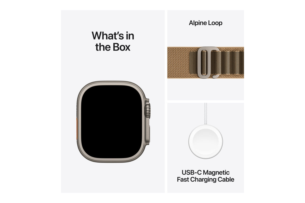 Apple Watch Ultra 4 | GPS + Cellular | 49mm | Natural Titanium | Desert Alpine Loop | M-7