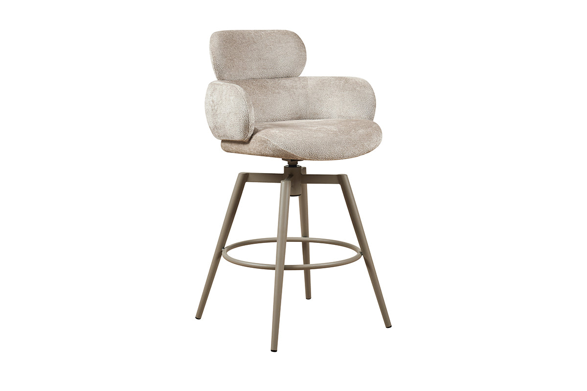 Vera Counter Stool | Swivel | Beige-8
