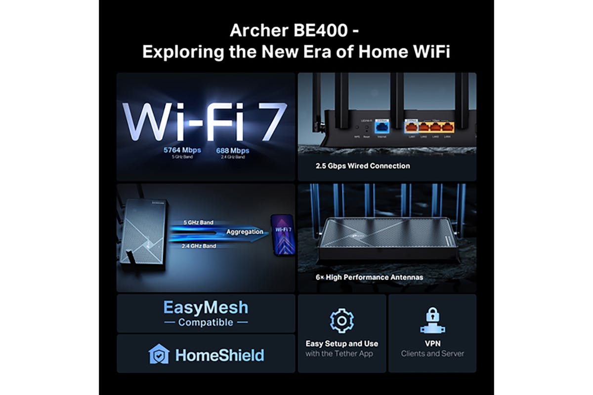 TP-Link Archer BE400 Wireless Router | Black-4