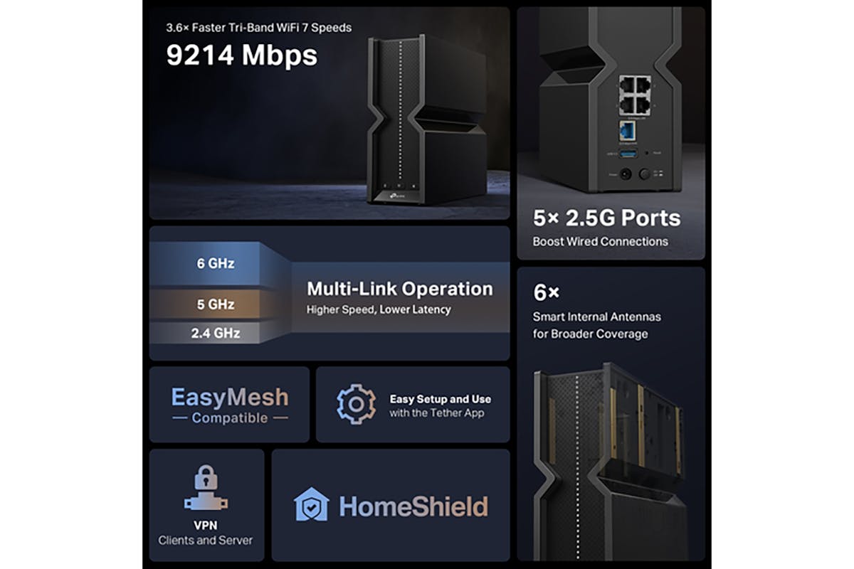 TP-Link Archer BE9300 Tri-Band Wi-Fi 7 Router | Black-11