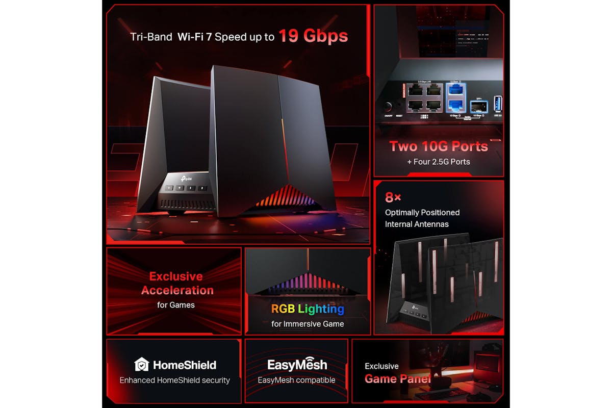 TP-Link BE19000 Tri-Band Wi-Fi 7 Gaming Router-4