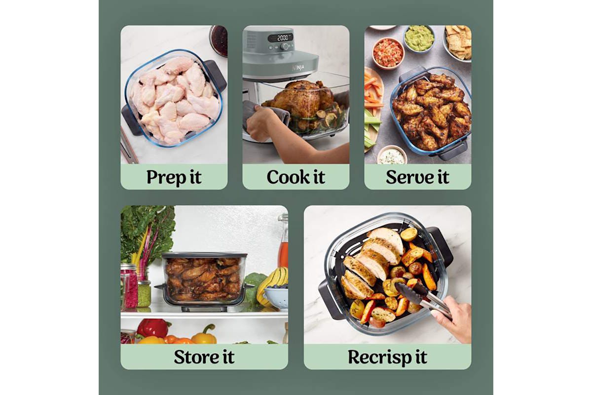 Ninja Crispi Pro 7-in-1 XL Glass Air Fryer | AS101UKGY | Ash Grey-7