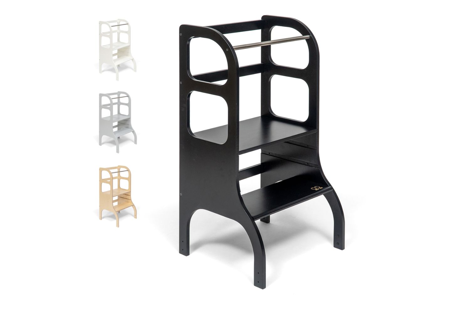 Ette Tete Adjustable Helper Tower Step Up Black Extra Support | Helper Tower | Wood | Adjustable Height