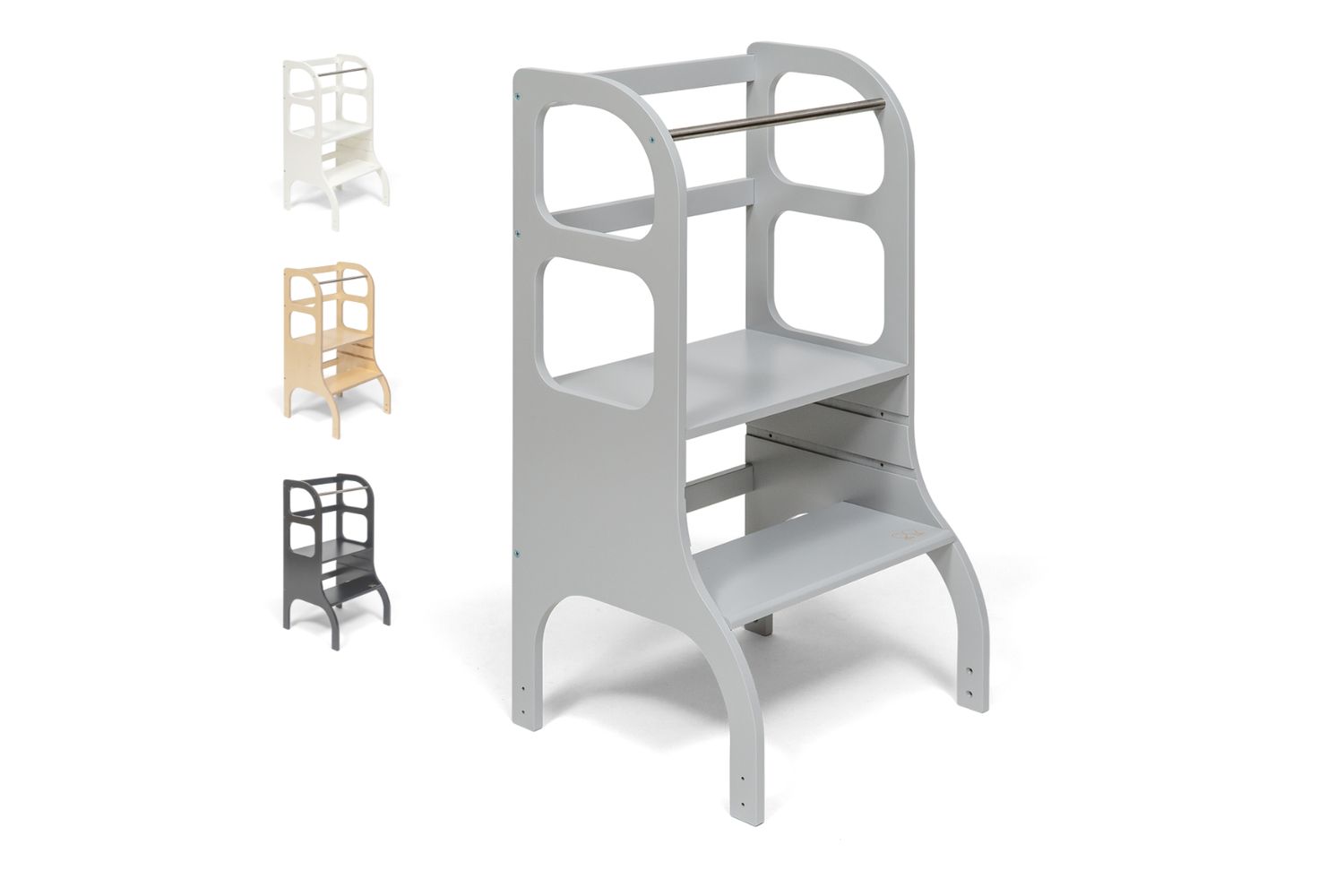 Ette Tete Adjustable Helper Tower Step Up Grey | Helper Tower | Wood | Adjustable Height