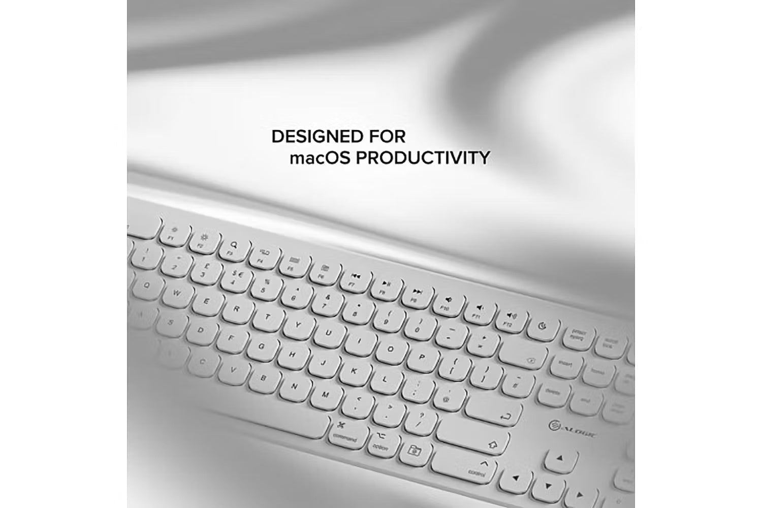 Alogic Echelon USB-C Rechargeable Wireless Keyboard for macOS | White-3