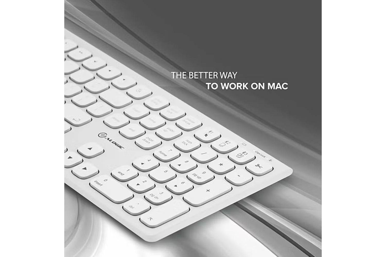 Alogic Echelon USB-C Rechargeable Wireless Keyboard for macOS | White-6