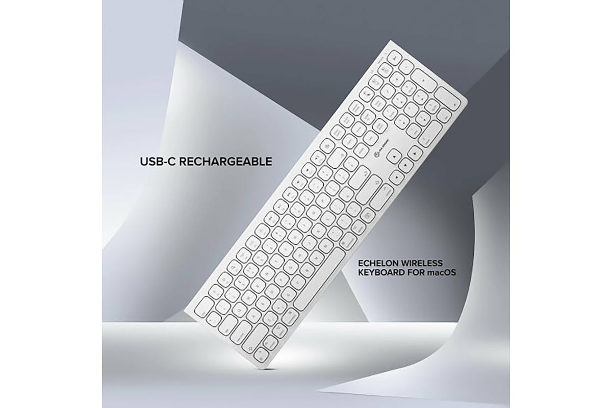 Alogic Echelon USB-C Rechargeable Wireless Keyboard for macOS | White-8