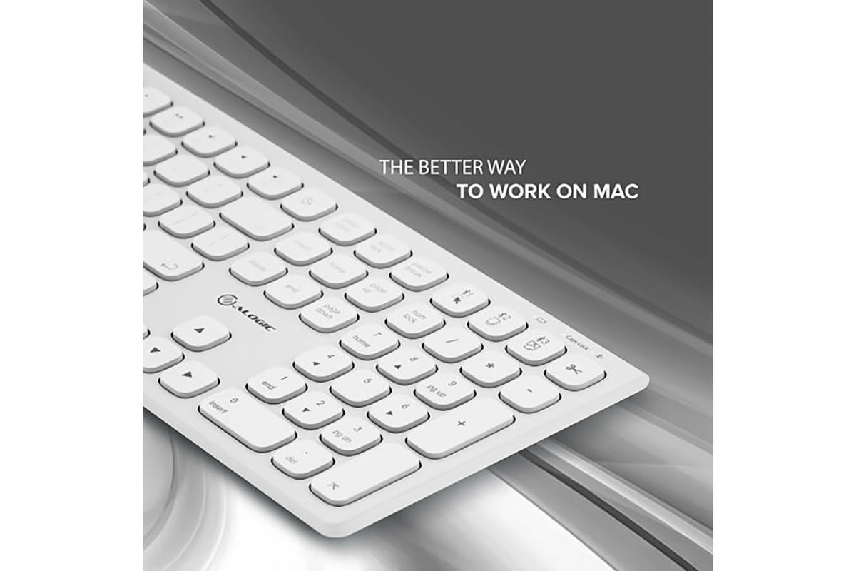 Alogic Echelon USB-C Rechargeable Wireless Keyboard for macOS | White-12