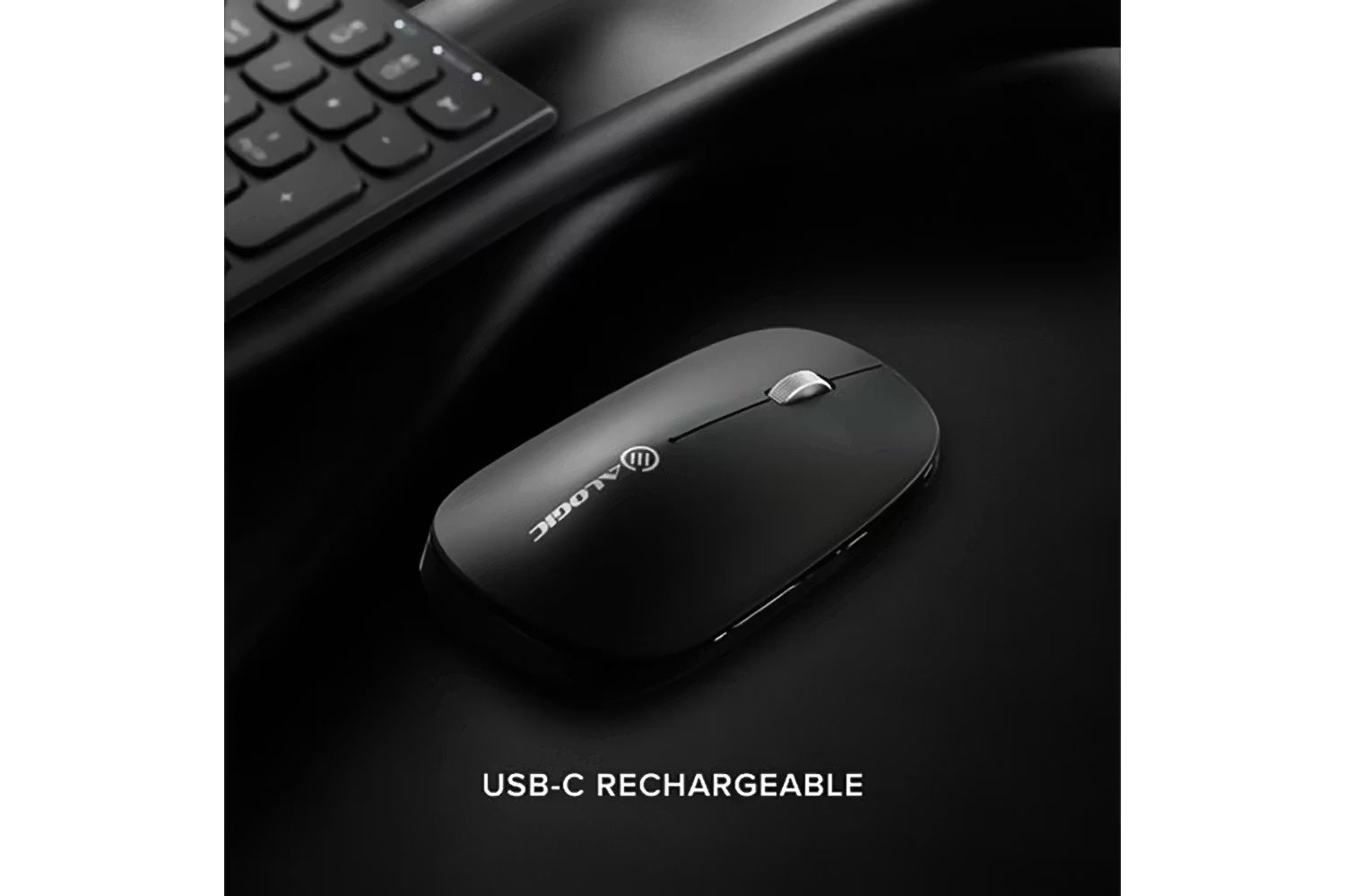 Alogic Echelon USB-C Rechargeable Wireless Mouse and Keyboard for Windows | Black-5