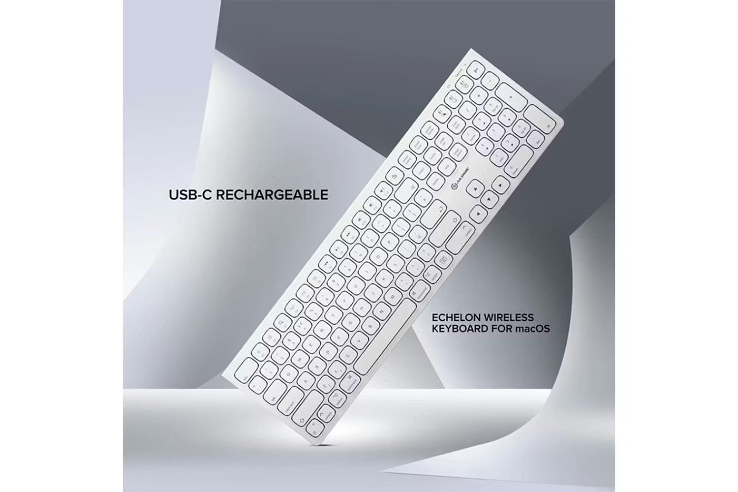Alogic Echelon USB-C Wireless Keyboard | White-3
