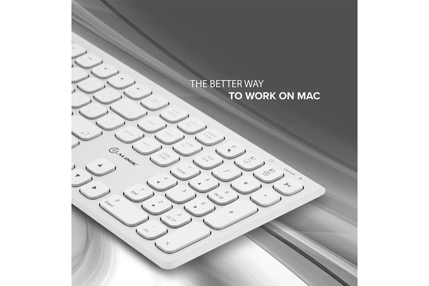 Alogic Echelon USB-C Wireless Keyboard | White-4