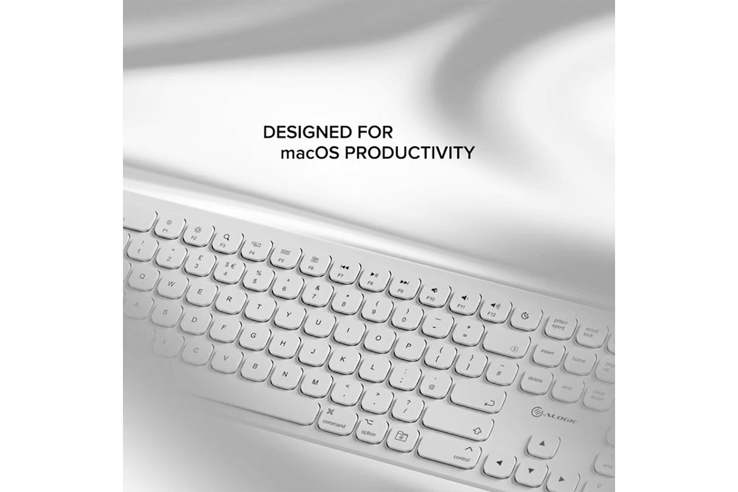 Alogic Echelon USB-C Wireless Keyboard | White-6