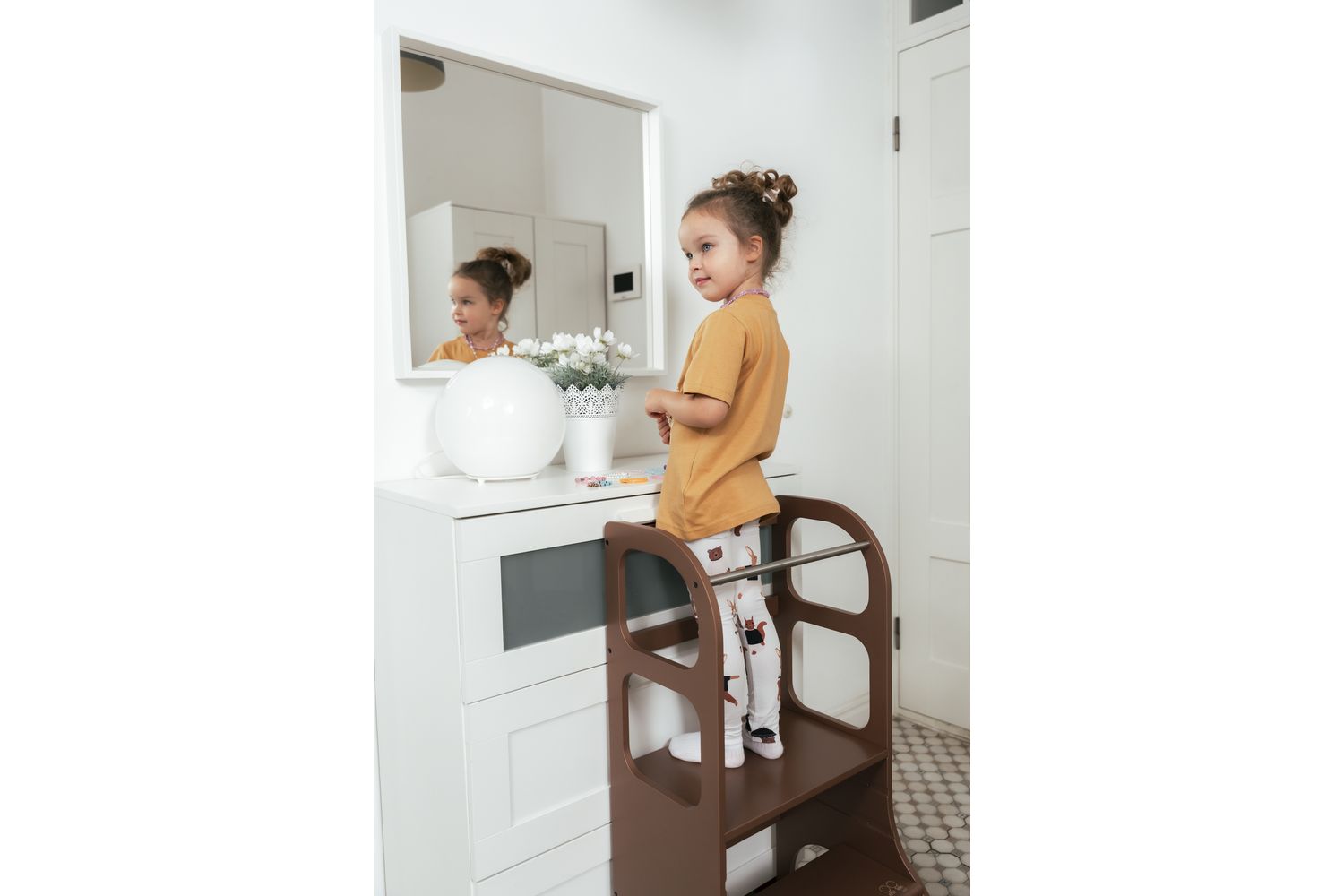Ette Tete Adjustable Helper Tower Step Up Mocha Mouse | Helper Tower | Wood | Adjustable Height-2