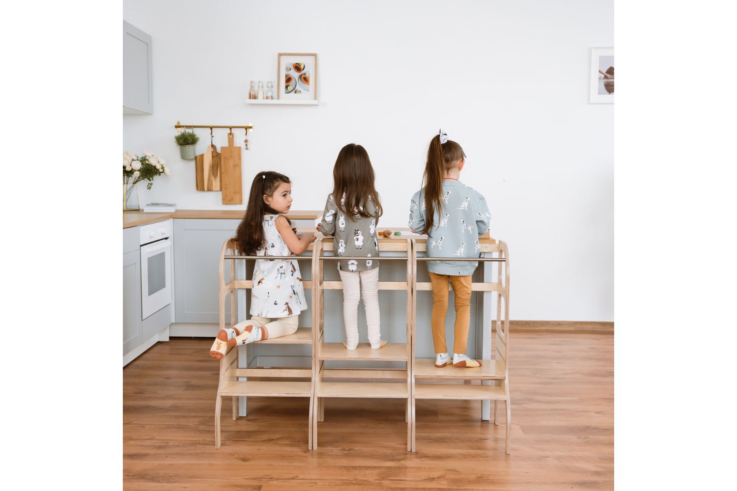 Ette Tete Adjustable Helper Tower Step Up White | Helper Tower | Wood | Adjustable Height-2