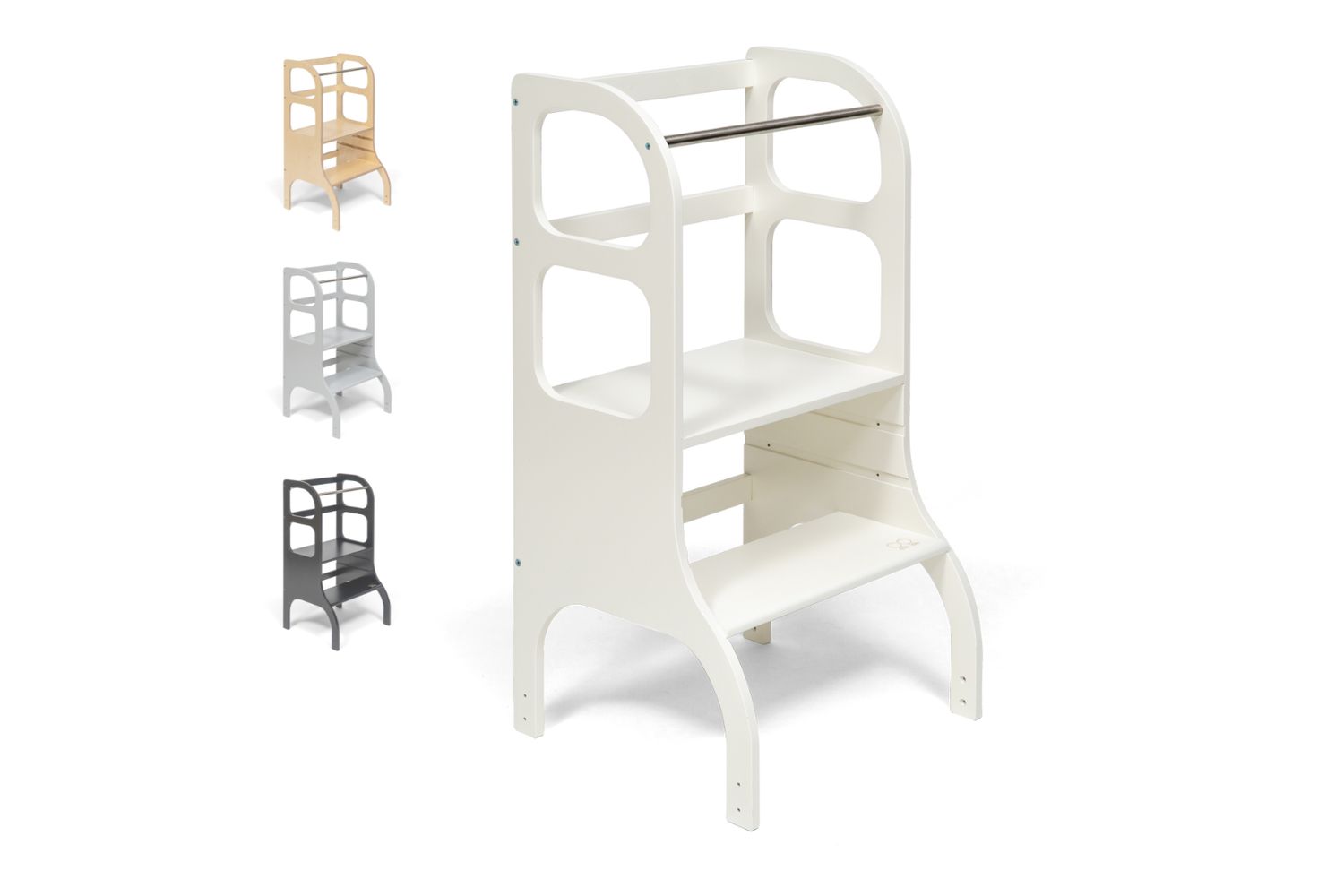 Ette Tete Adjustable Helper Tower Step Up White Extra Support | Helper Tower | Wood | Adjustable Height