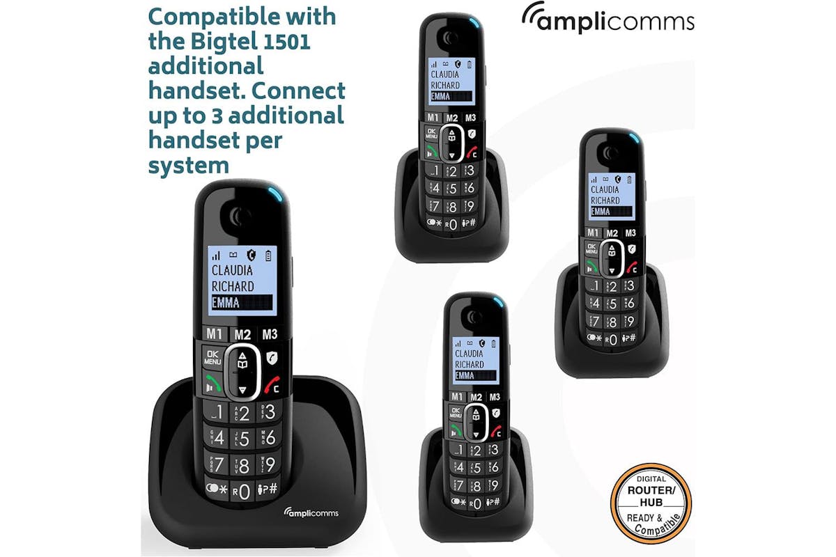 Amplicomms Big Button Cordless Home Phone | Black | ATL1423440-4