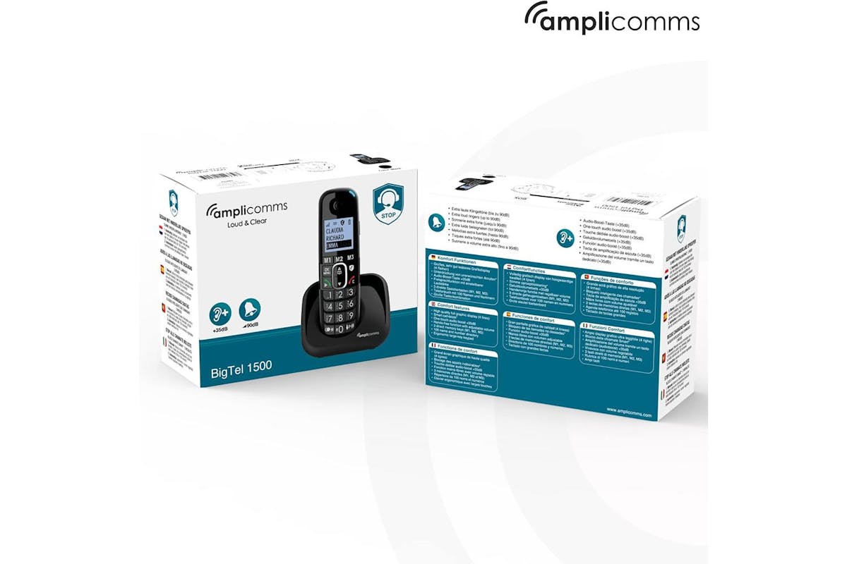 Amplicomms Big Button Cordless Home Phone | Black | ATL1423440-6