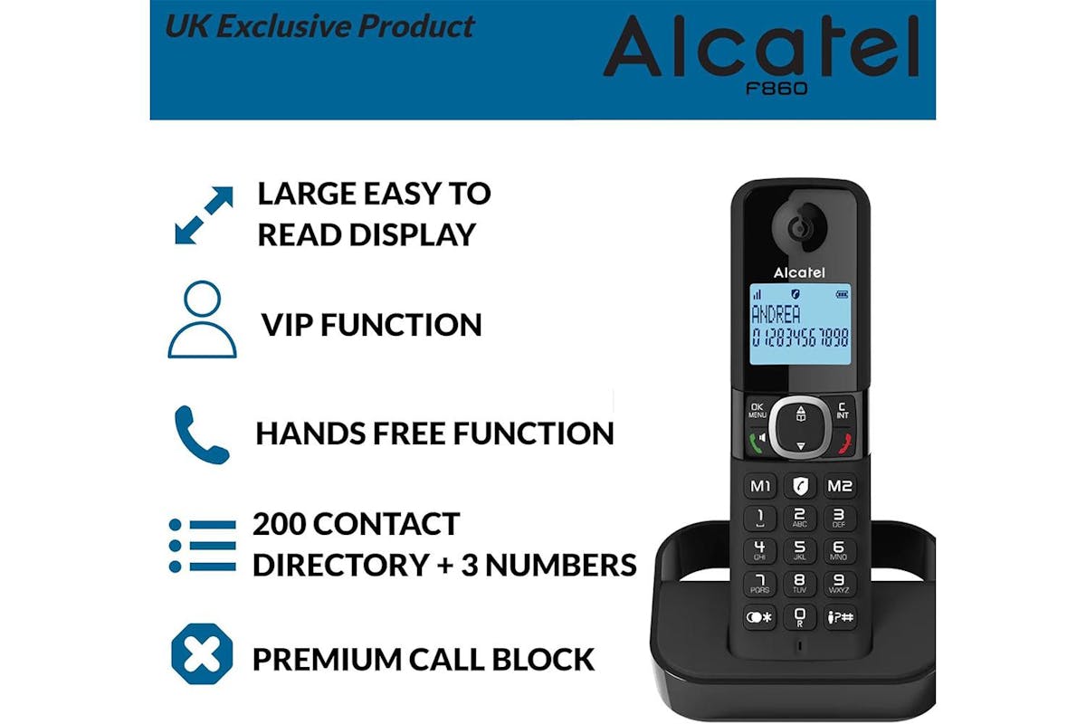 Alcatel Single Cordless Phone with Complete Call Control | Black | ATL1423518-5