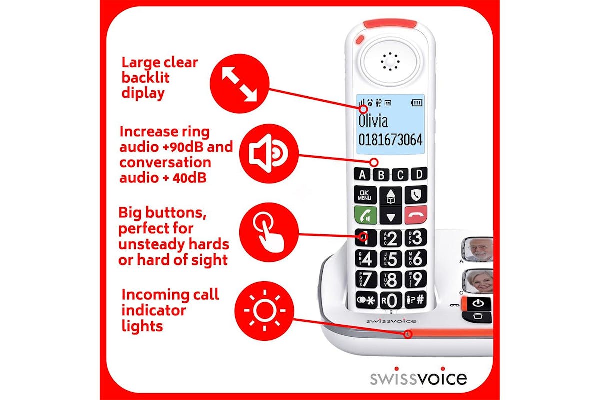 Swissvoice Big Button Cordless Phone | White | ATL1423990-4