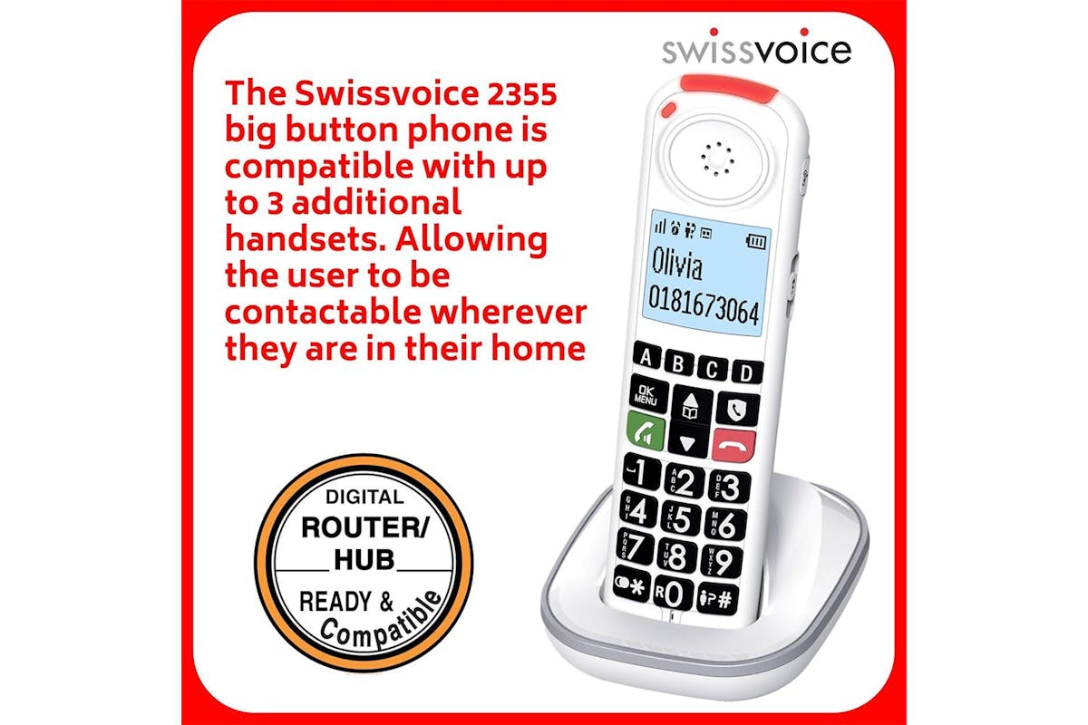 Swissvoice Twin Big Button Cordless Phone | White | ATL1424010-3