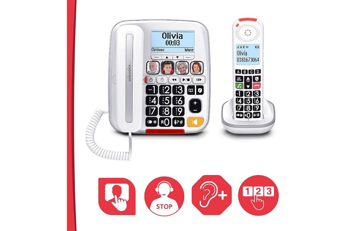 Swissvoice Combo Big Button Corded & Cordless Phone | White | ATL1424034-5