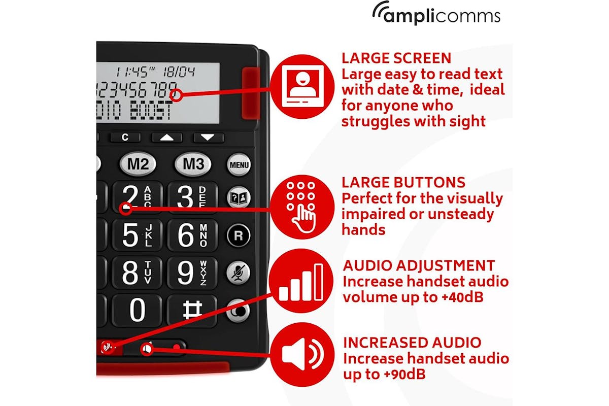 Amplicomms Big Button Phone | Black | ATL1424102-3