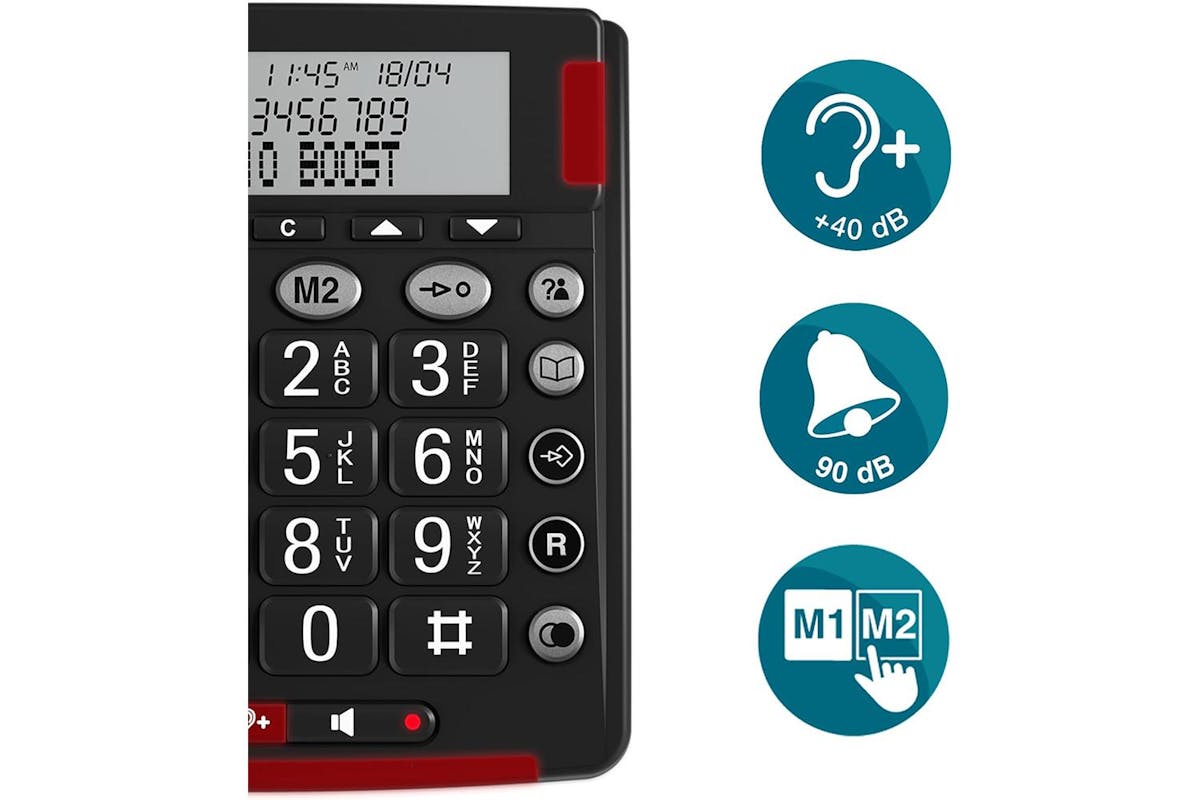 Amplicomms Big Button Corded Phone | Black | ATL1425451-3