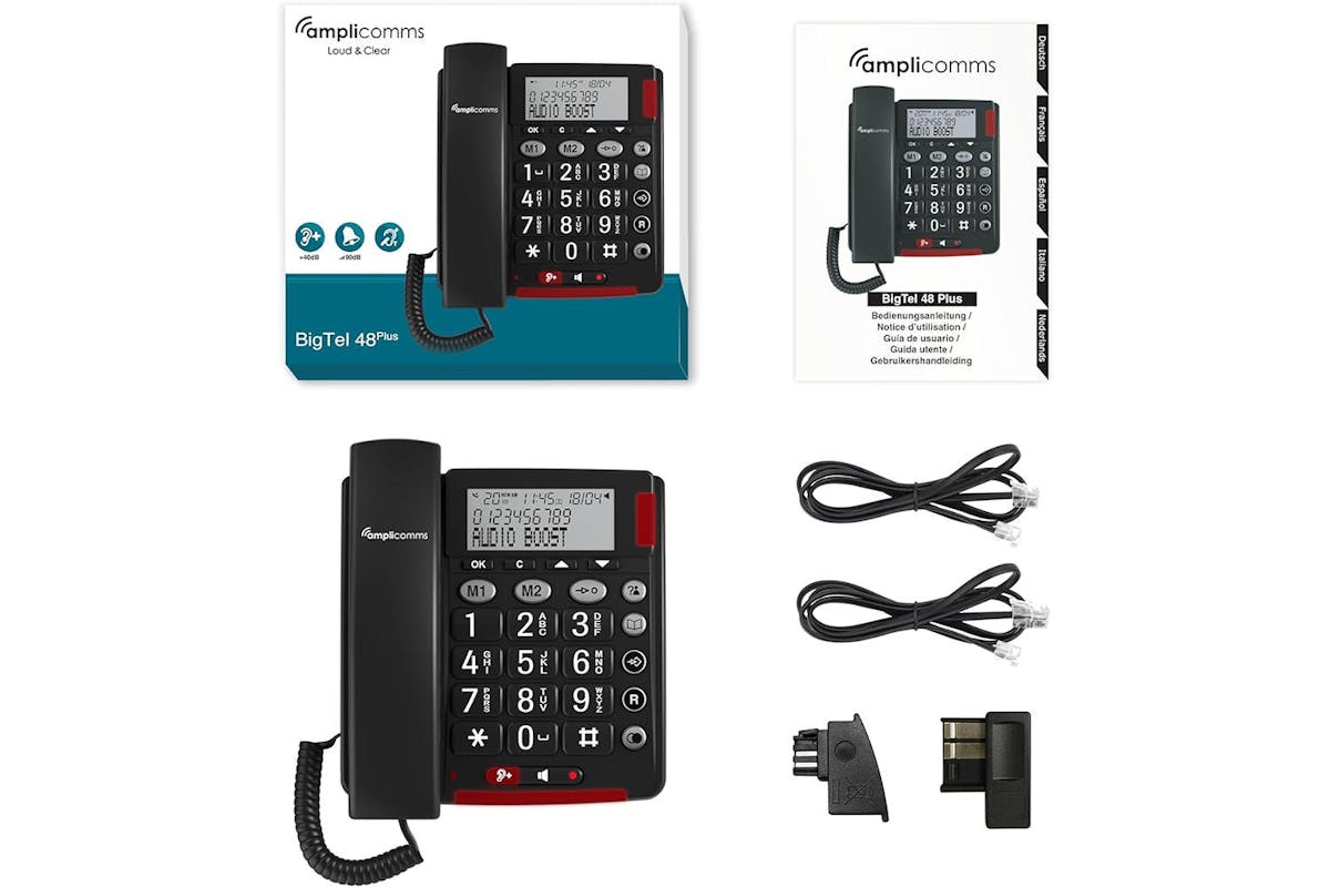 Amplicomms Big Button Corded Phone | Black | ATL1425451-4