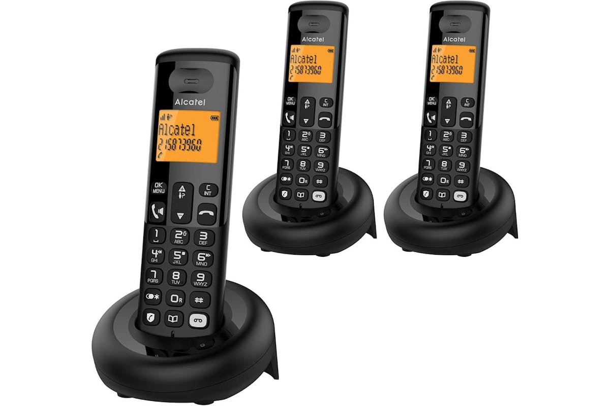 Alcatel E260 Trio Cordless Phone | Home Phone | Black | ATL1427349-2
