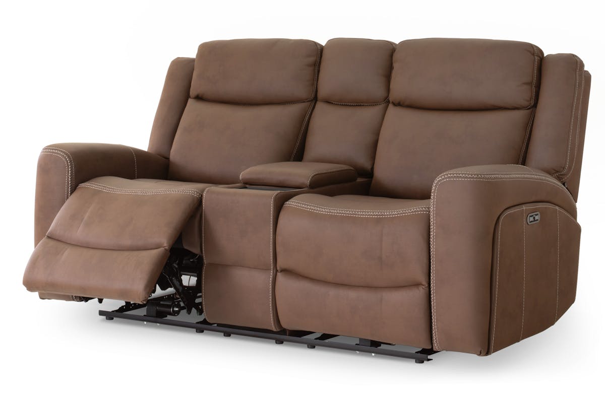 Atlanta 2 Seater Sofa | Console | Power Recliner | Brown-4