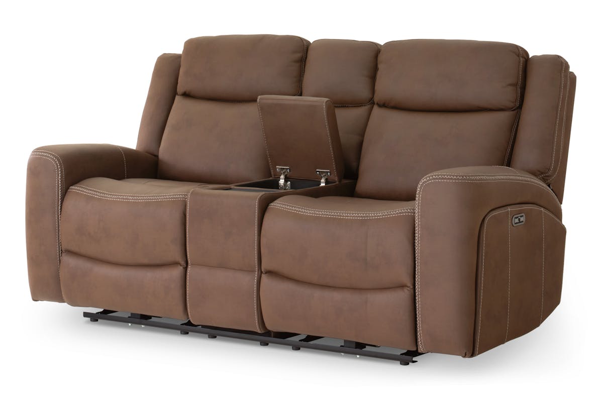 Atlanta 2 Seater Sofa | Console | Power Recliner | Brown-5
