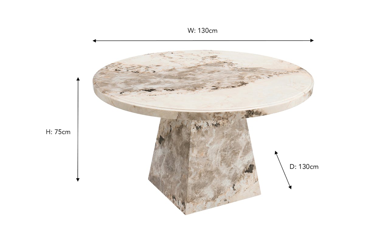 Canova Round Dining Table | Mottled Mocha-3