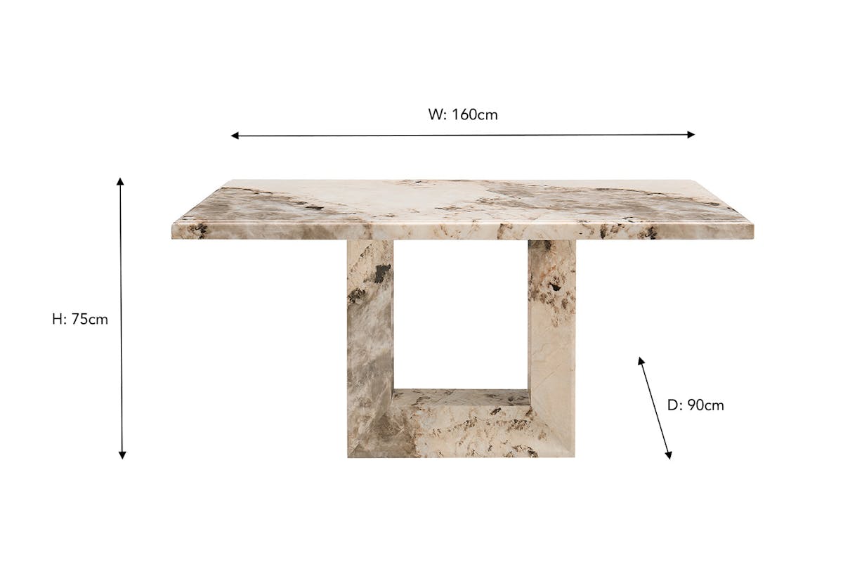 Canova Rectangular Dining Table | 160 cm | Mottled Mocha-3