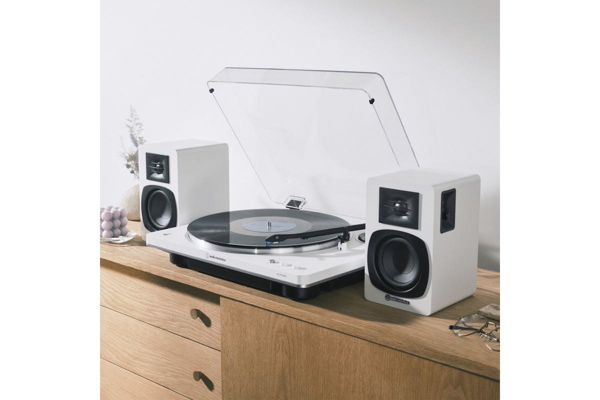 Audio Technica White Bt Speakers | Powered Bookshelf Speakers | Compact Size-4