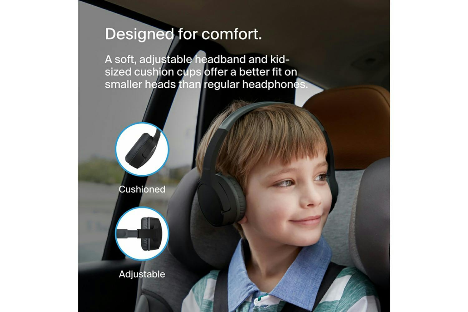 Belkin Soundform Mini On-Ear Wireless Kids Headphones | Black-5