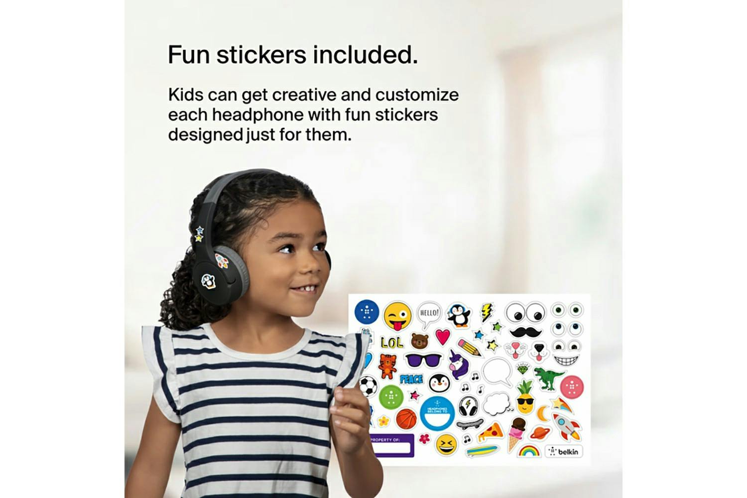 Belkin Soundform Mini On-Ear Wireless Kids Headphones | Black-7