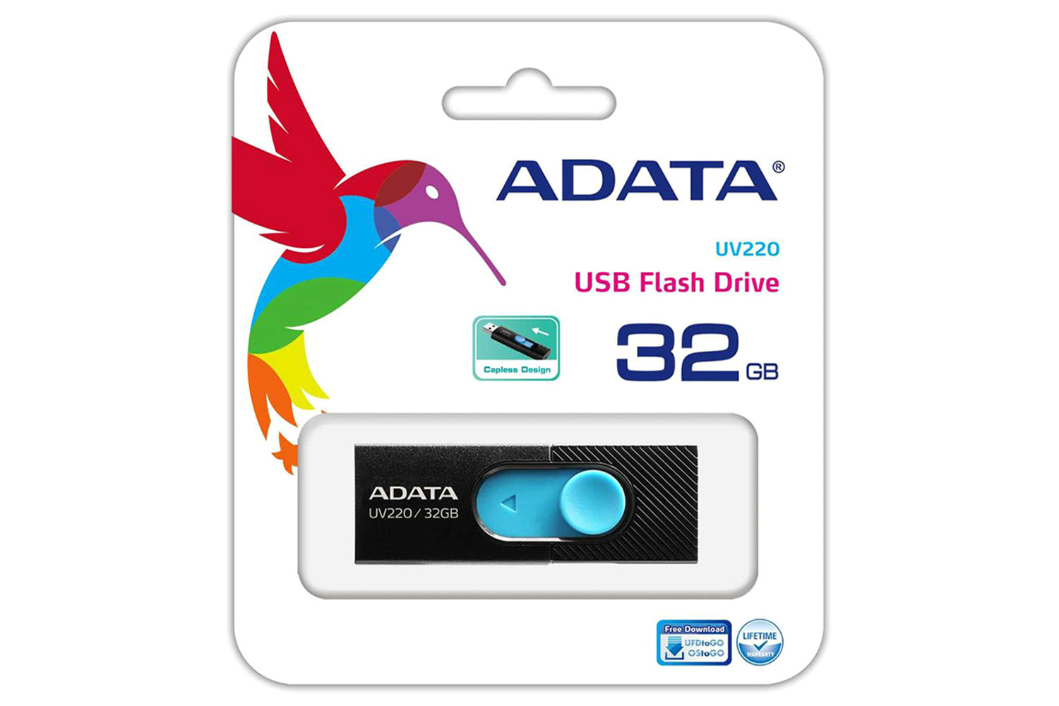 ADATA UV220 USB Flash Drive | 32GB | Black/Blue-2