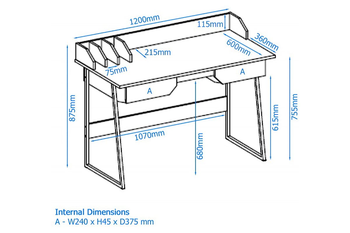 Dorel Salisbury Desk | Light Brown-3